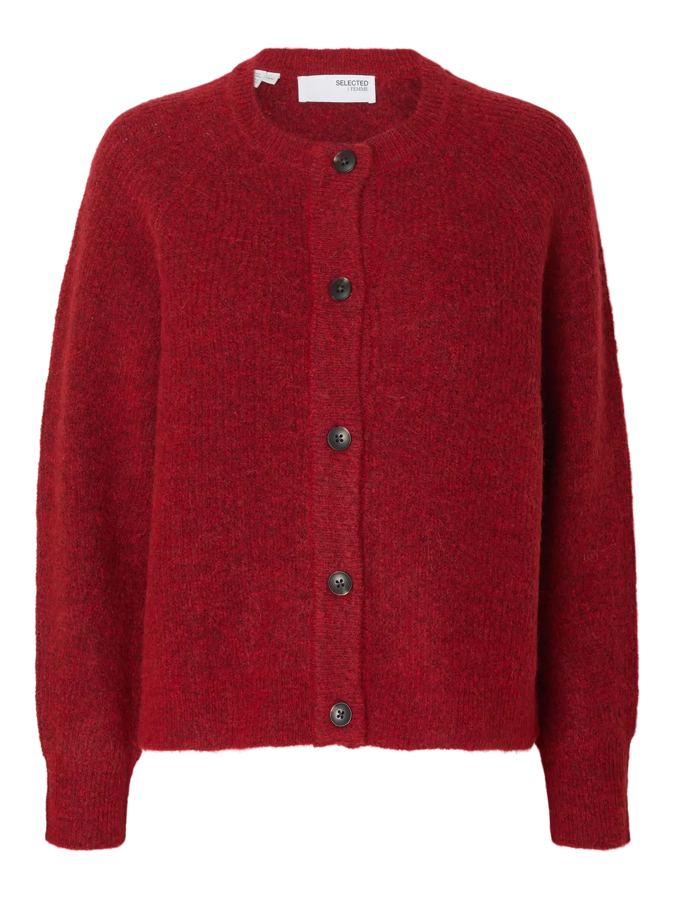 Lulu LS Knit Short Cardigan, Equestrian Red