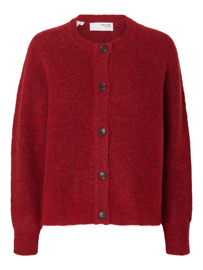Lulu LS Knit Short Cardigan, Equestrian Red