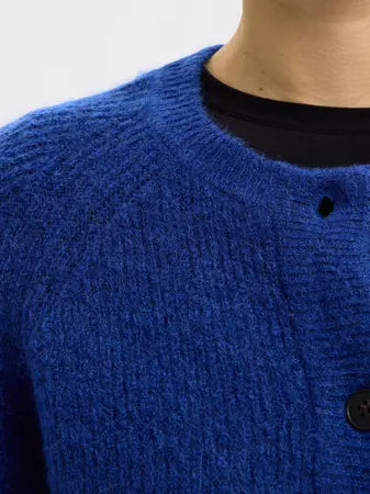Lulu LS Knit Short Cardigan, Dazzling Blue
