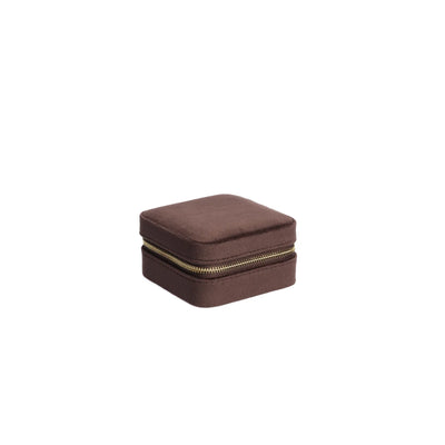 Velvet Jewellery Box Mini, Chocolate Brown