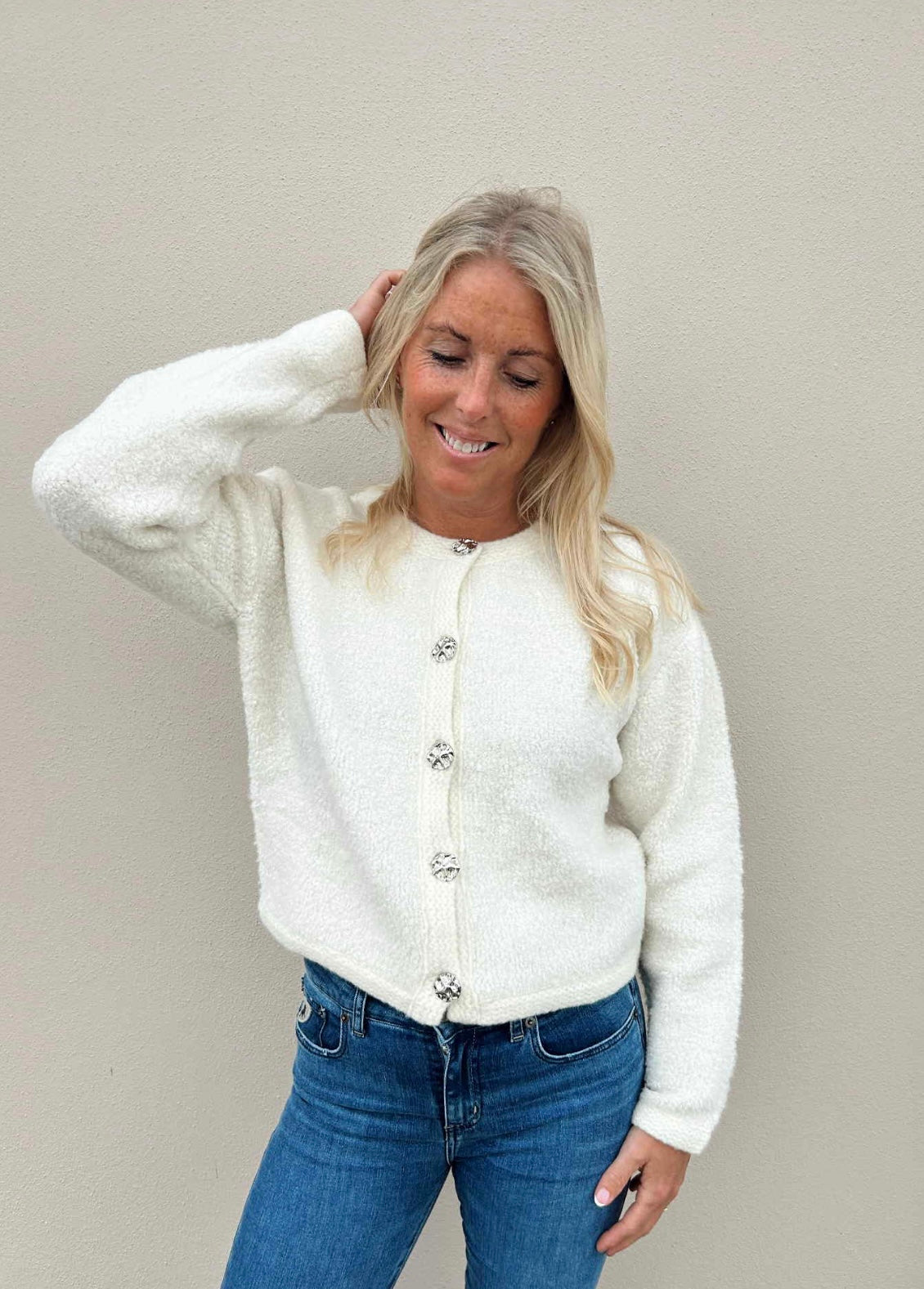 Colette Cardigan , White