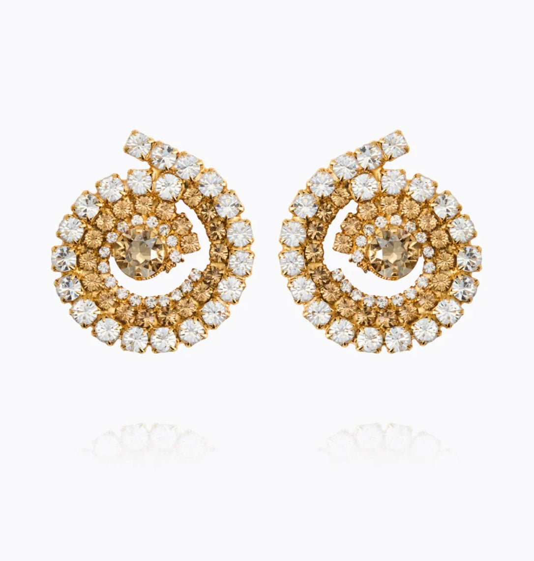 Zia Earrings Gold Topaz Combo