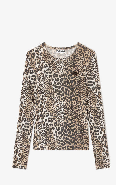 Soft Cotton Rib Leo Long Sleeve, Leopard
