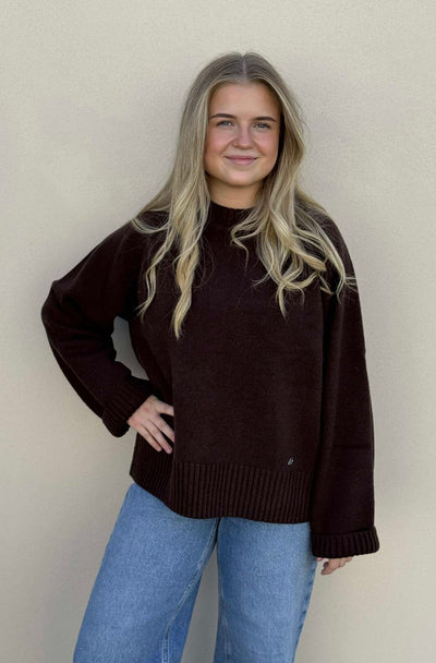 W Wool Crew, Dk. Brown