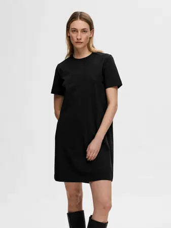 Essential SS Short Tee Dress, Black