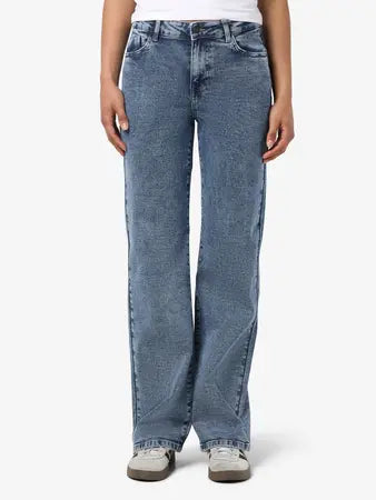 Yolanda NW Wide Jeans, Medium Blue Denim