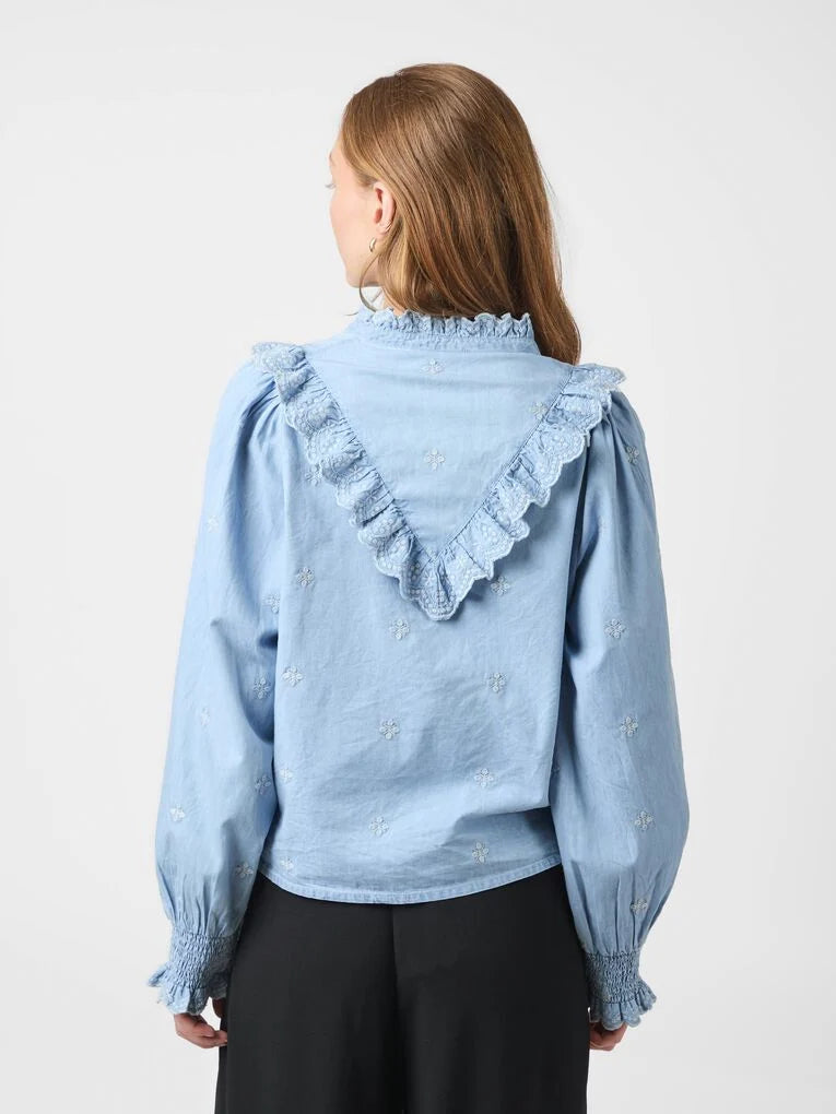 Degas Denim Blouse, Light Blue