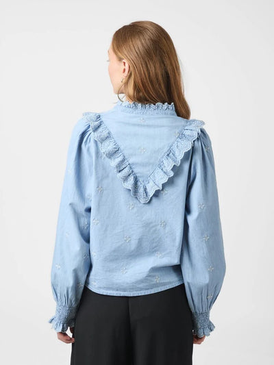 Degas Denim Blouse, Light Blue