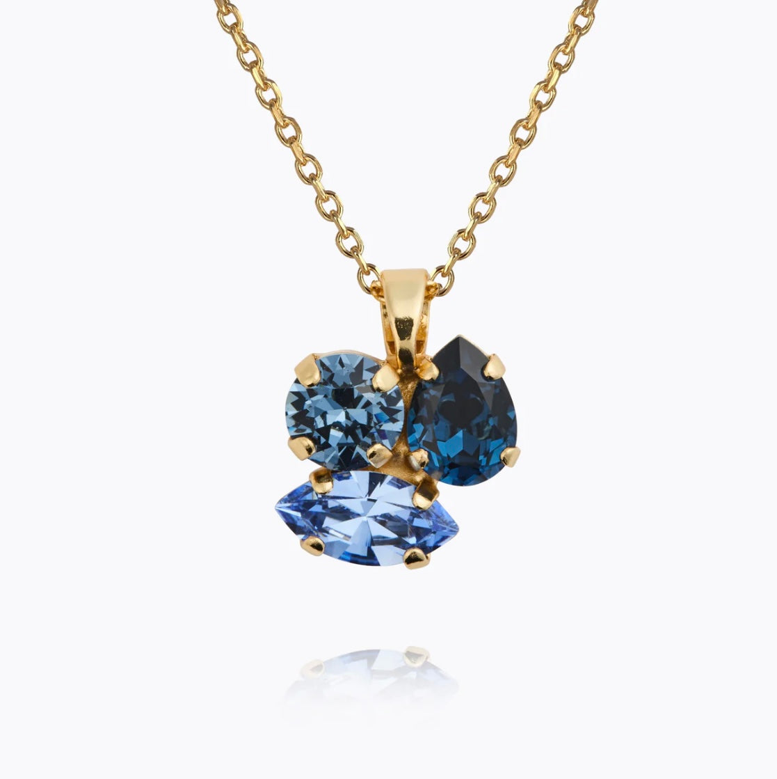 Ana Earrings Gold Denim Blue Combo