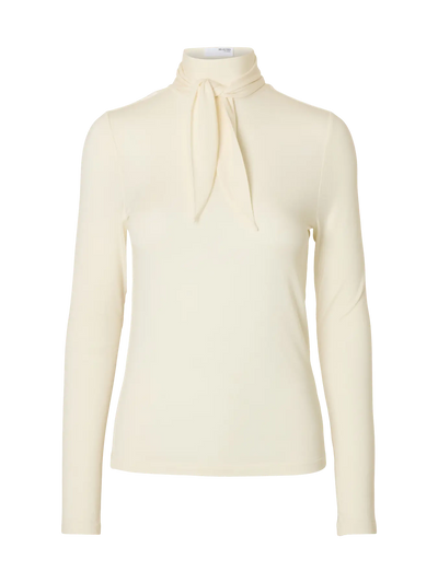 Lina Lano LS High Neck Top, Egret
