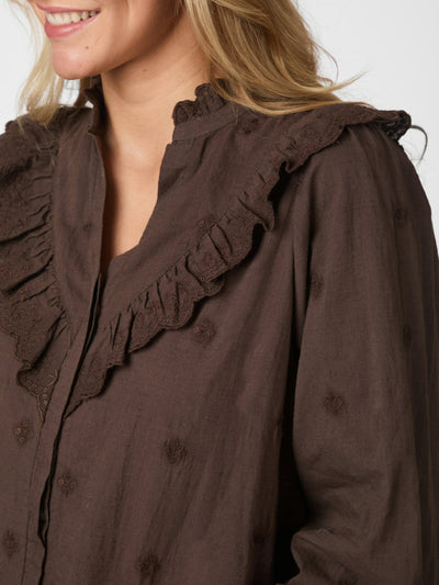 Degas Blouse, Dark Brown
