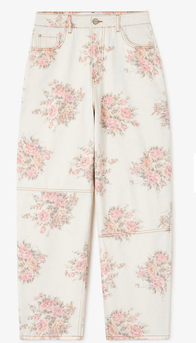 Print Denim Stary, Egret