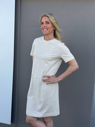 Essential SS Short Tee Dress, Birch