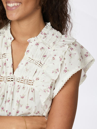 Jayla Small Blossom Top, Creme