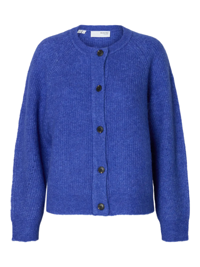 Lulu LS Knit Short Cardigan, Dazzling Blue
