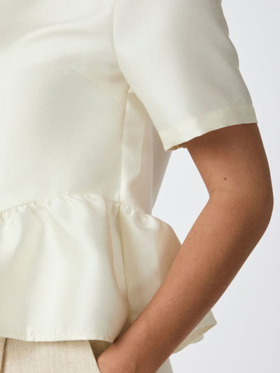 Alva Dull Satin Blouse, Ivory
