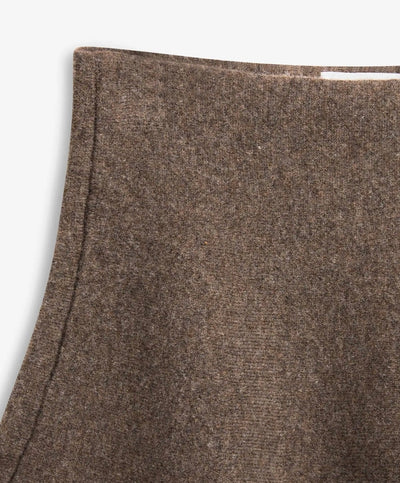 Serge Merino Skirt , Brown Melange
