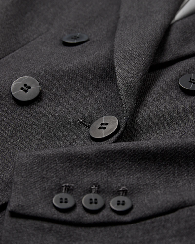 Tailor Double Breasted Short Blazer, Grey
