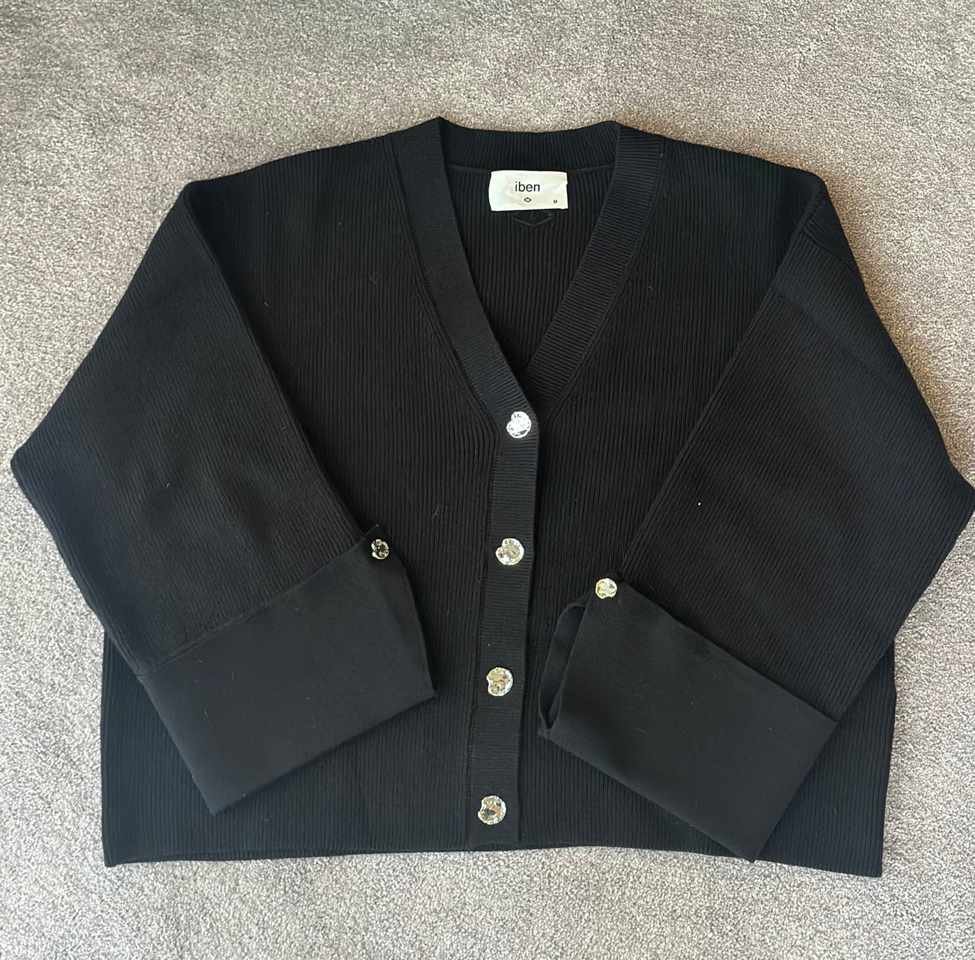 Atari Rib Cardigan , Black