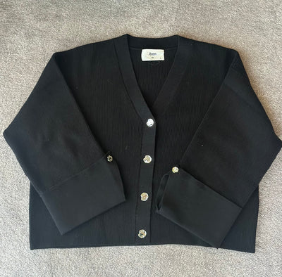 Atari Rib Cardigan , Black