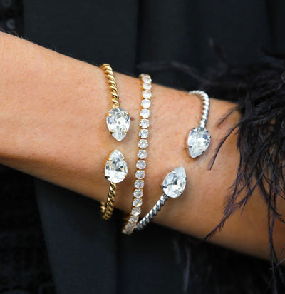Mini Drop Bracelet Gold Crystal
