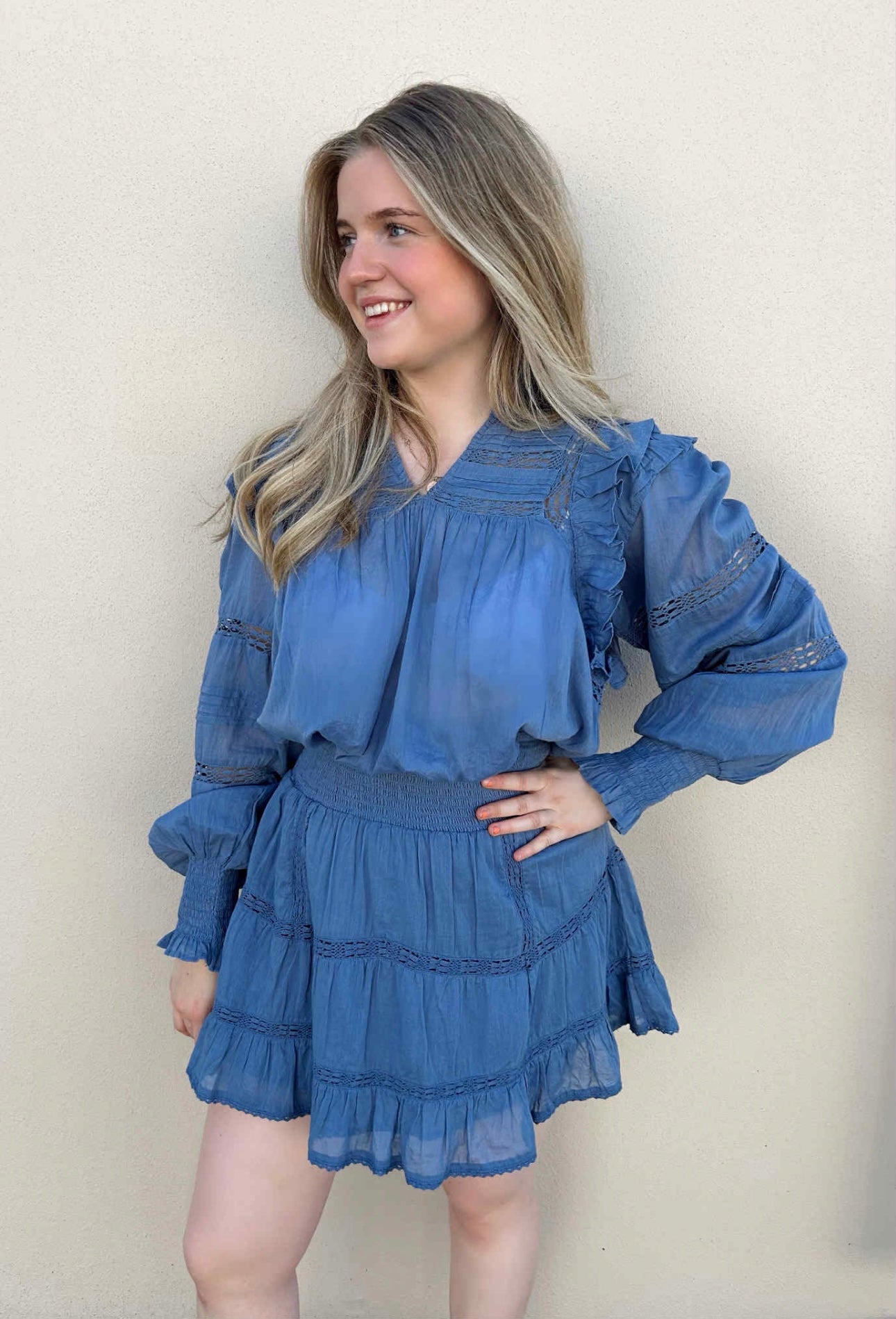 Mauri S Voile Blouse, Smoke Blue