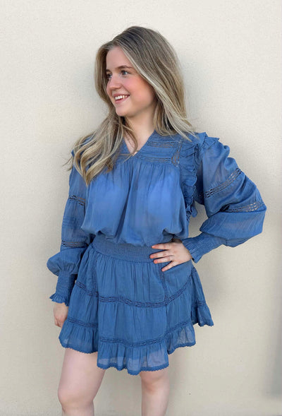 Mauri S Voile Blouse, Smoke Blue