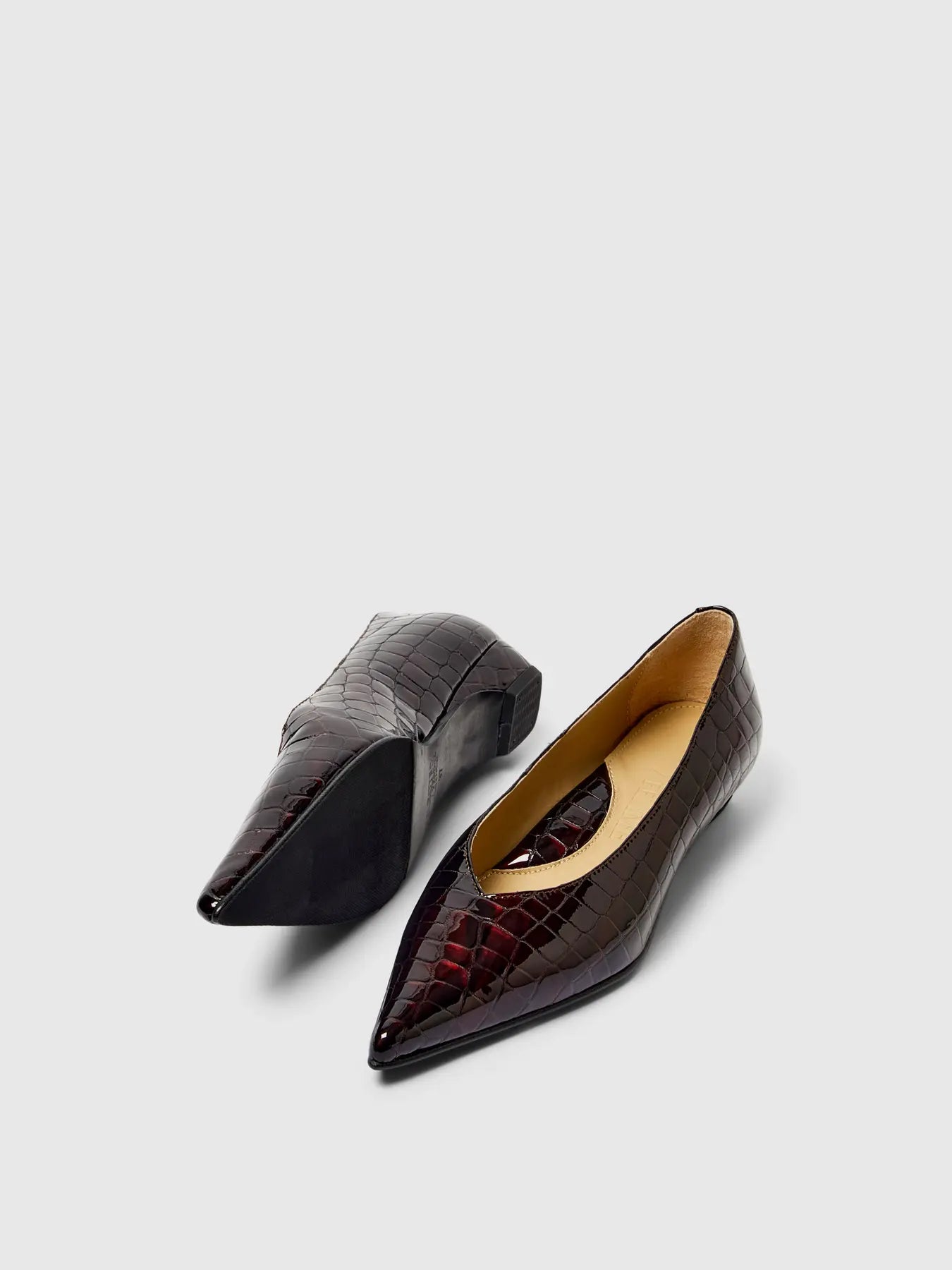 Isla Leather Pump, Fig Detail Croco