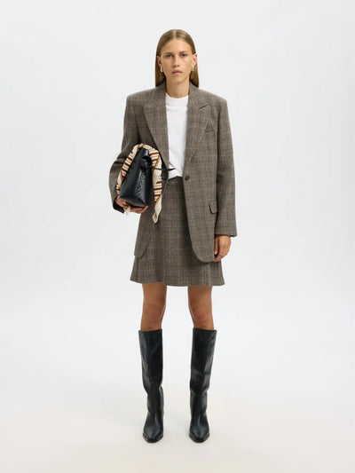 Sille Ula Short HW Skirt, Delicioso/Checks