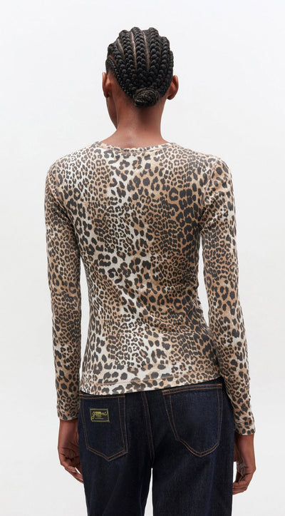 Soft Cotton Rib Leo Long Sleeve, Leopard