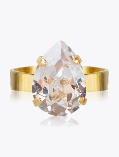 Mini Drop Ring Gold Crystal