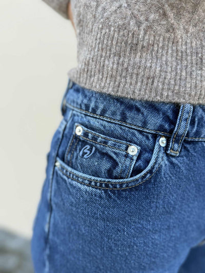 W Wide Jeans, Mid Blue