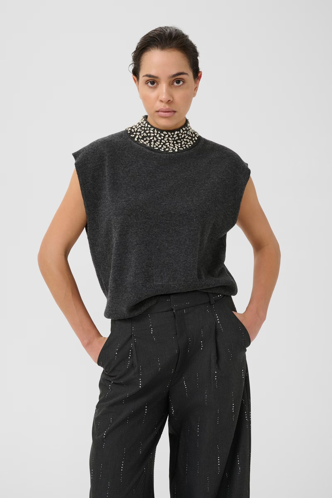 Manzi Deco Waistcoat, Deep Graphite