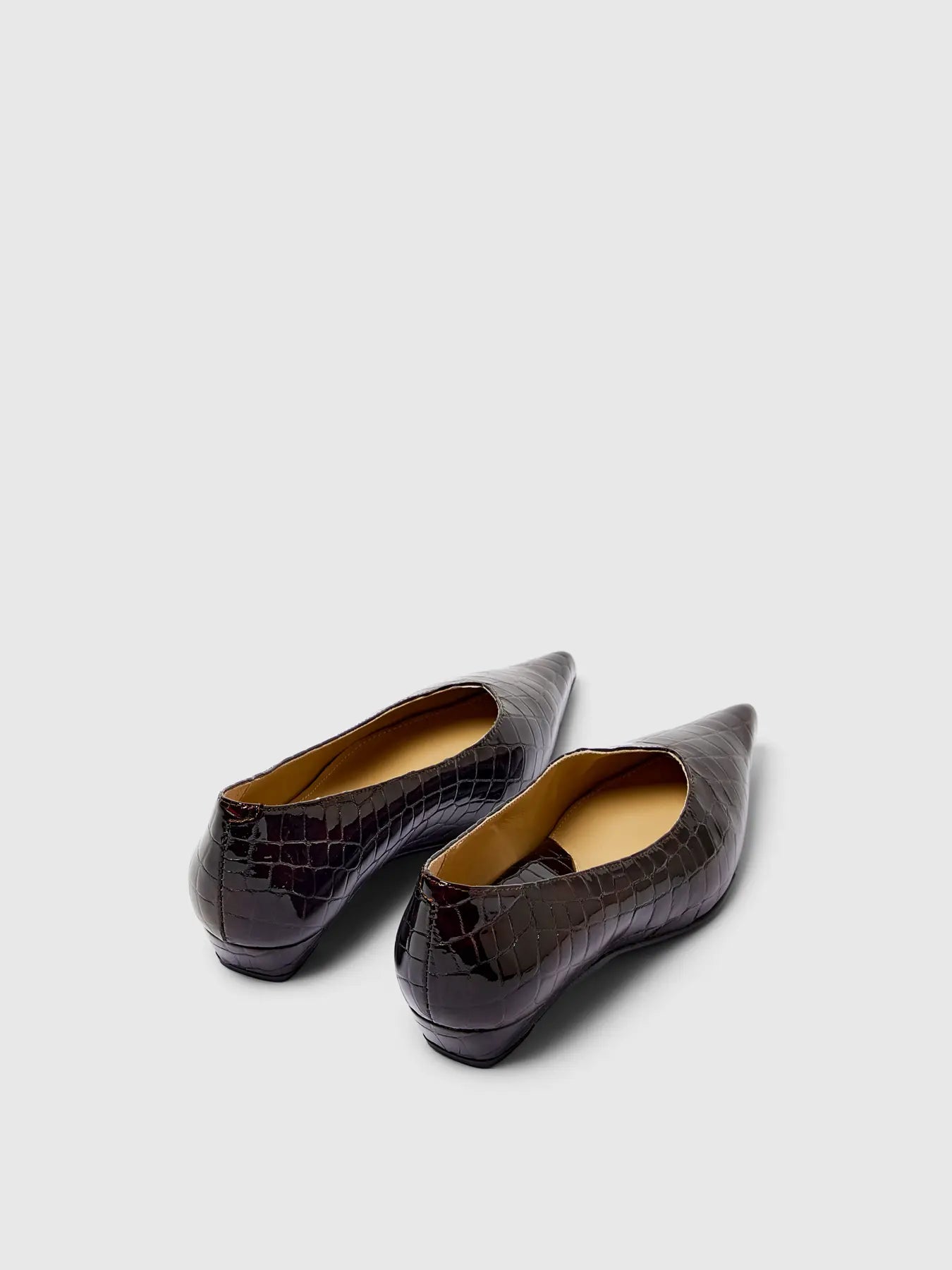 Isla Leather Pump, Fig Detail Croco