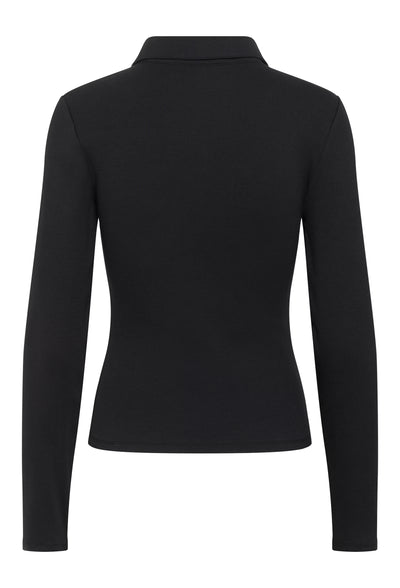 Drew LS Polo Top, Black