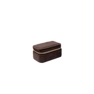 Velvet Jewellery Box Micro, Chocolate Brown
