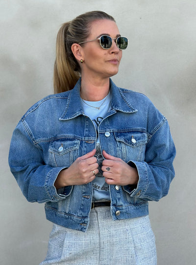W. Cropped Denim Jacket Lt. Blue