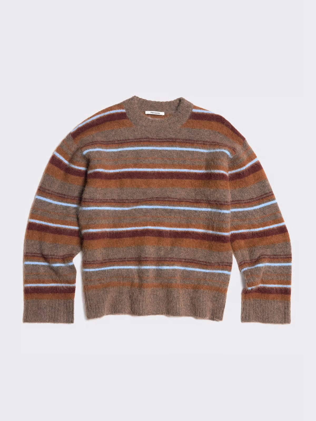 Fluffy Stripe Crew, Brown Stripe