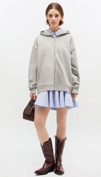 Isoli Teddy Oversized Zip Hoodie, Paloma Melange