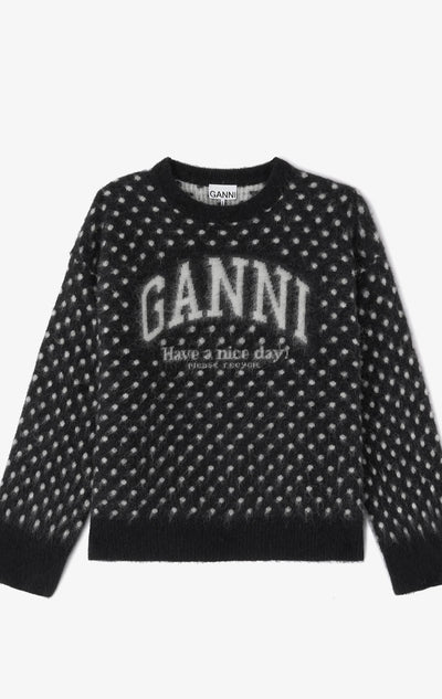 Heavy Brushed Alpaca Oversized Sweather, Black