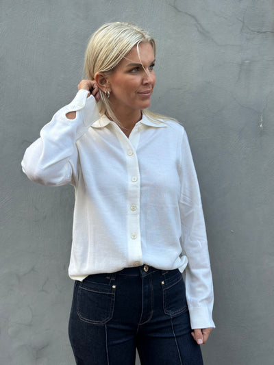 Thea LS Knit Button Collar Neck, Erget