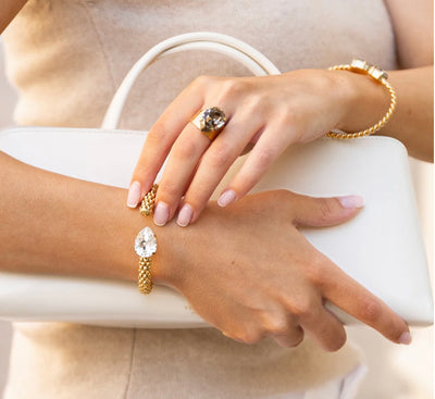 Classic Drop Ring Gold Greige