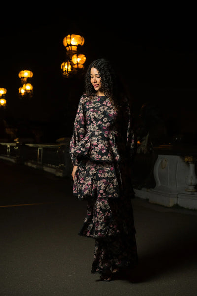 Chrishell Maxi Dress, Black Print