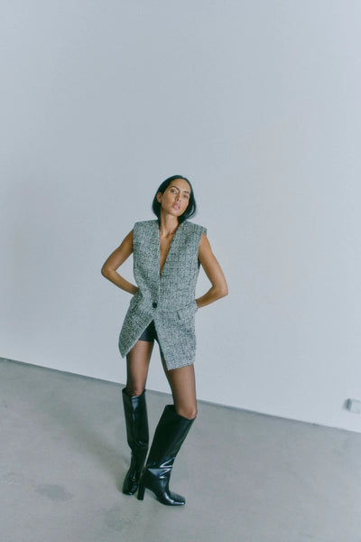 Rubi Waistcoat, Jet Stream w. Black