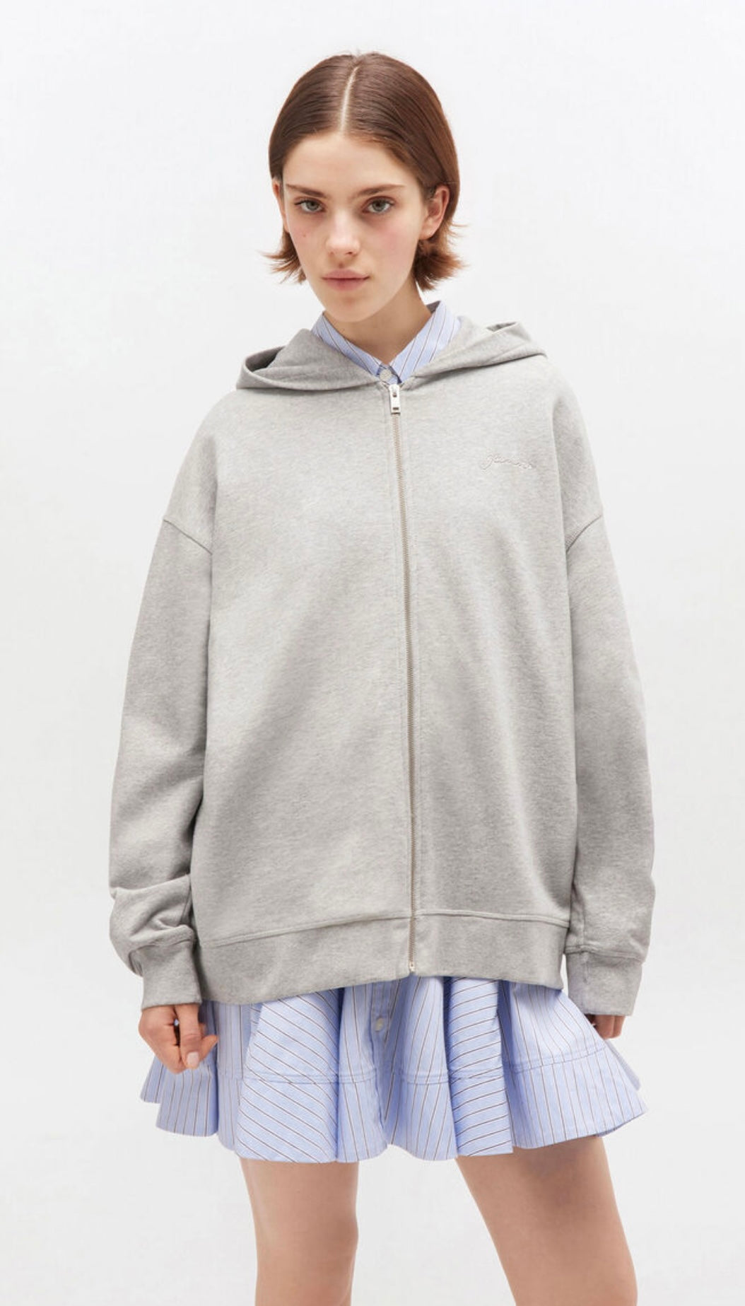 Isoli Teddy Oversized Zip Hoodie, Paloma Melange