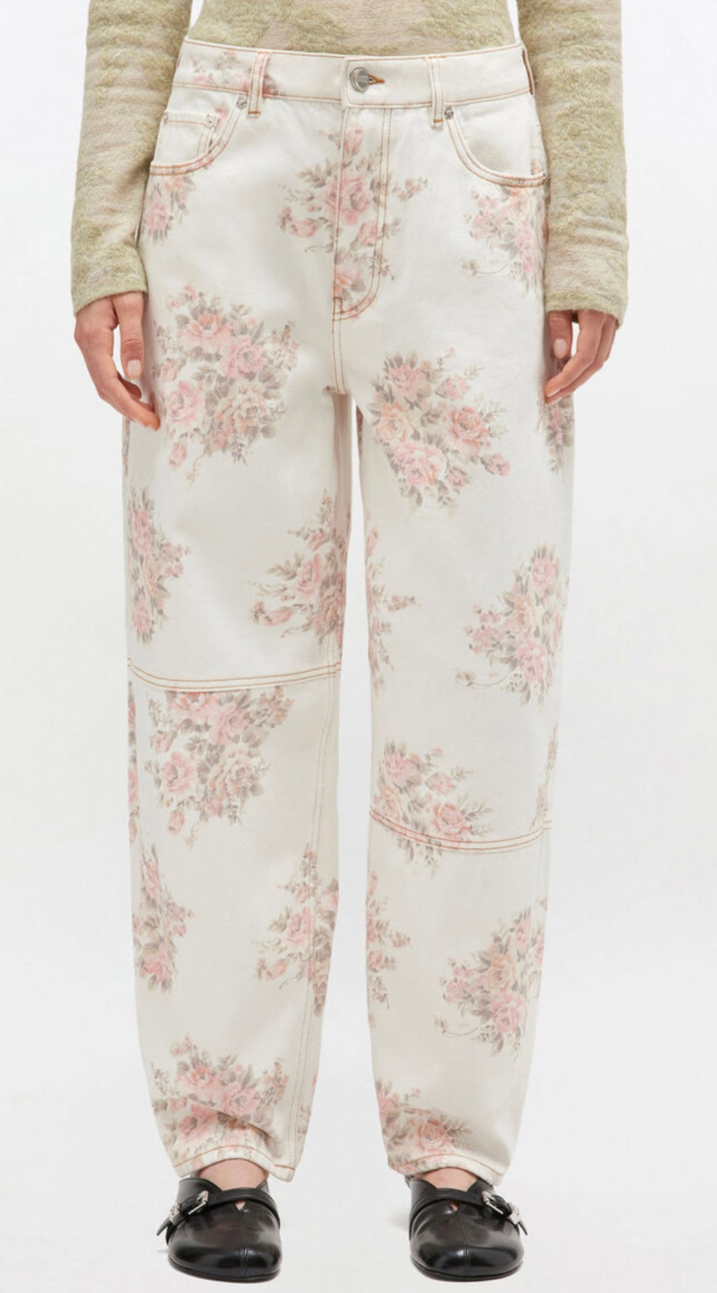 Print Denim Stary, Egret