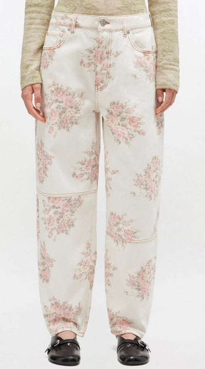Print Denim Stary, Egret