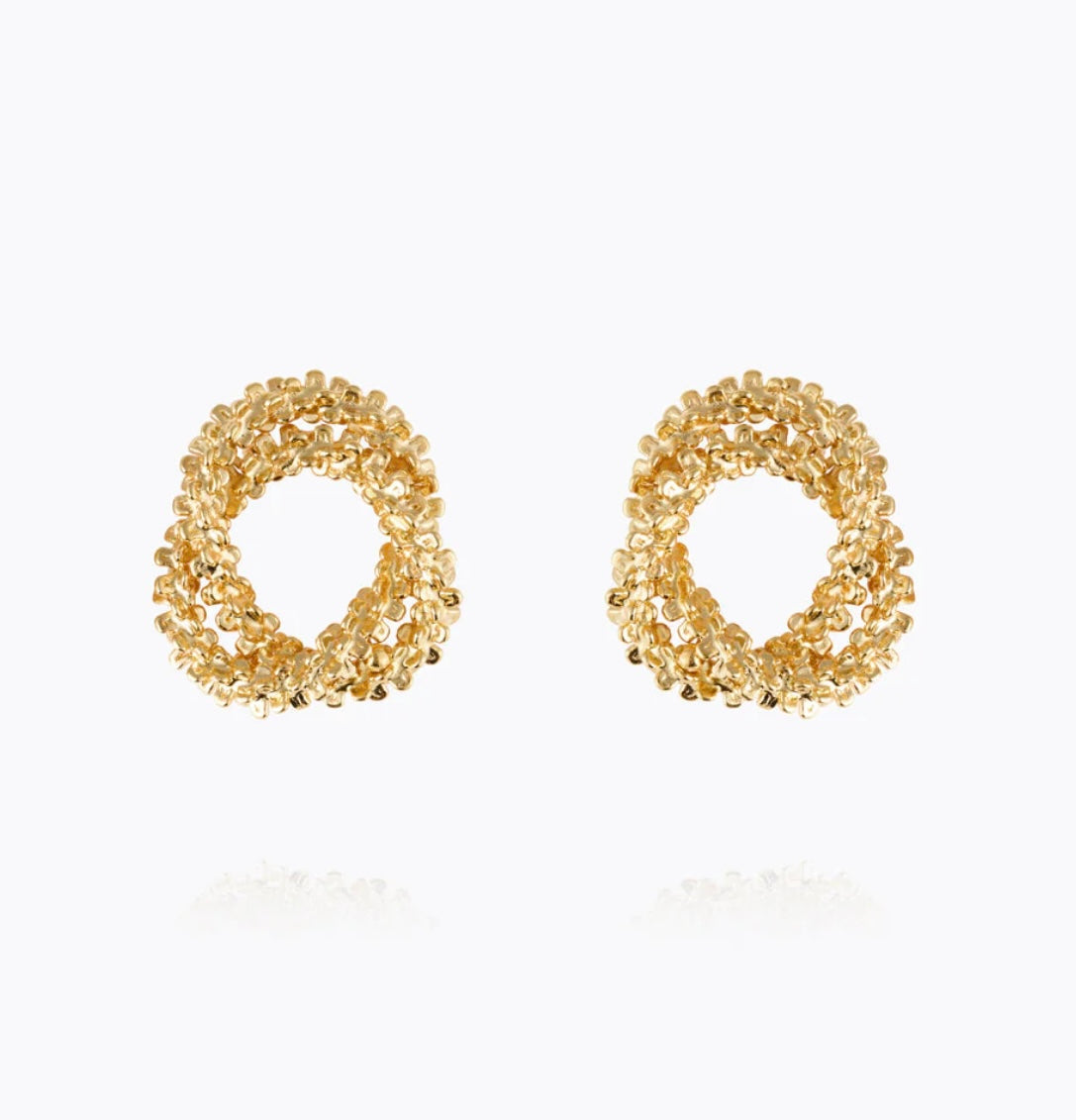 Gemma Knot Earrings Gold Gold