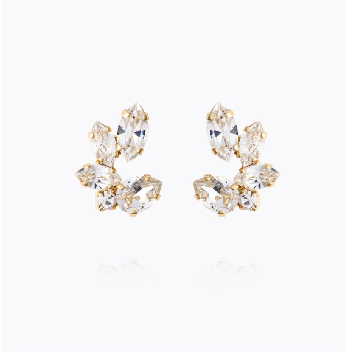 Clare Earrings Gold Crystal