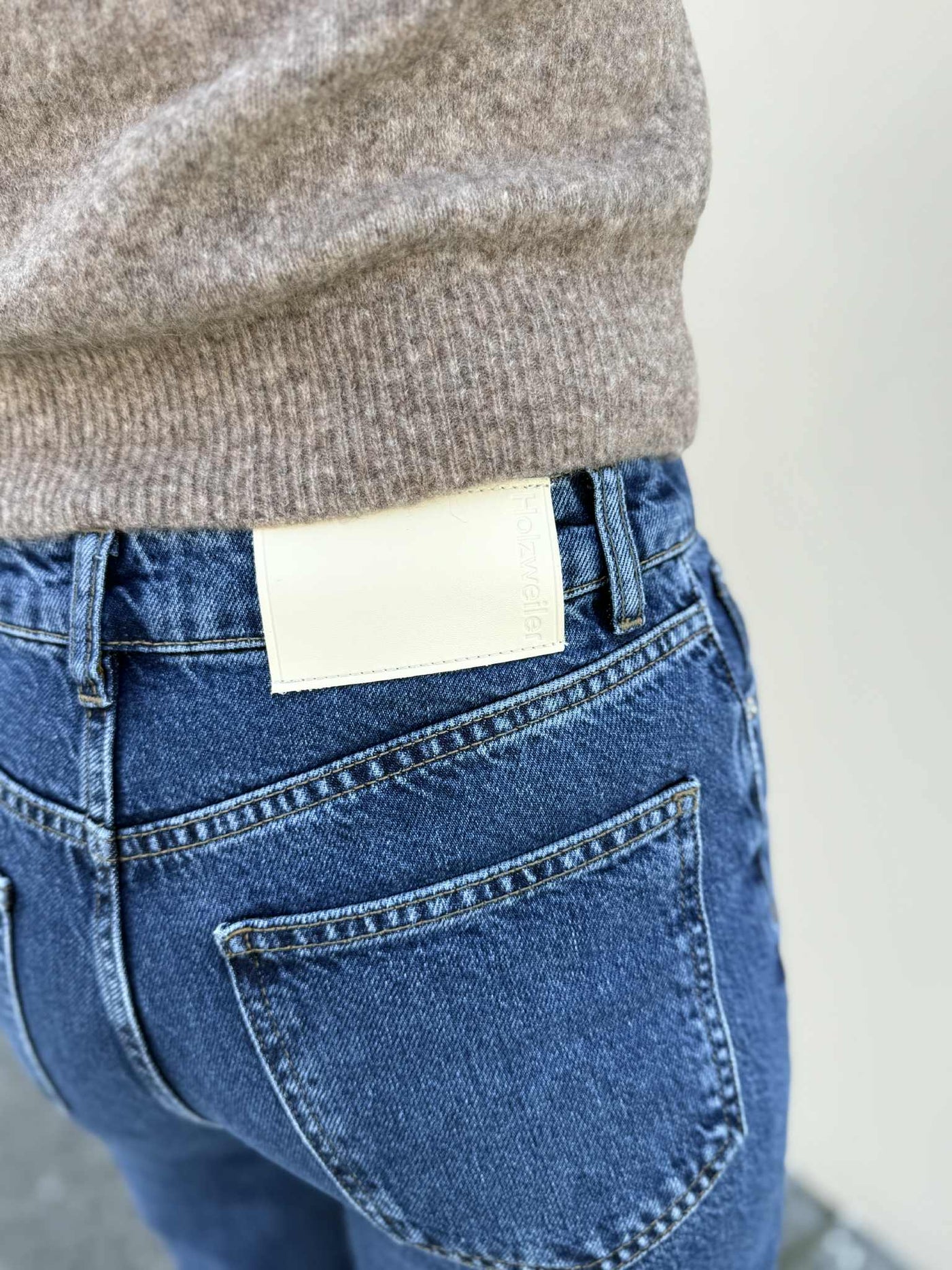 W Wide Jeans, Mid Blue